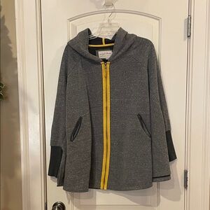 Gray Cardigan with Yellow Trim